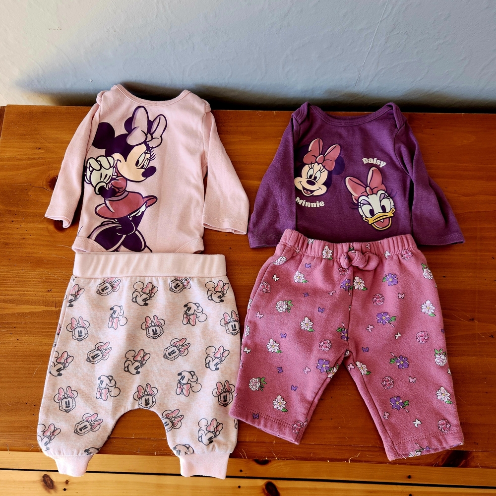 Disney Newborn Minnie Mouse Long Sleeve Onsie and Pants Set